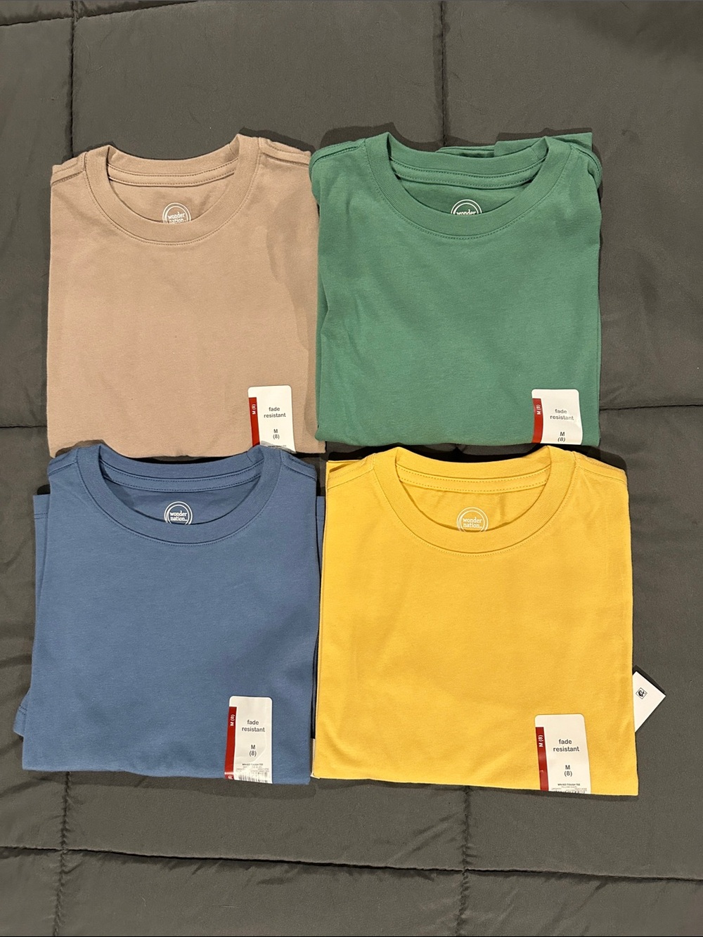 wonder nation Short Sleeve Crew Tees - Tan, Green, Blue, Yellow